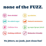 a list of icons that shows all nutritional facts about domo beverages no jitters no junk just clean fun