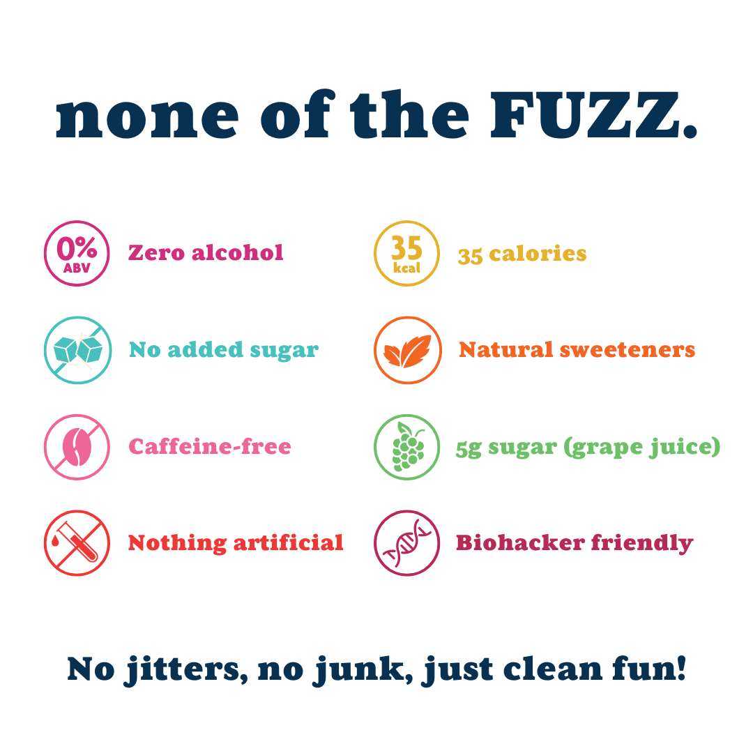 a list of icons that shows all nutritional facts about domo beverages no jitters no junk just clean fun